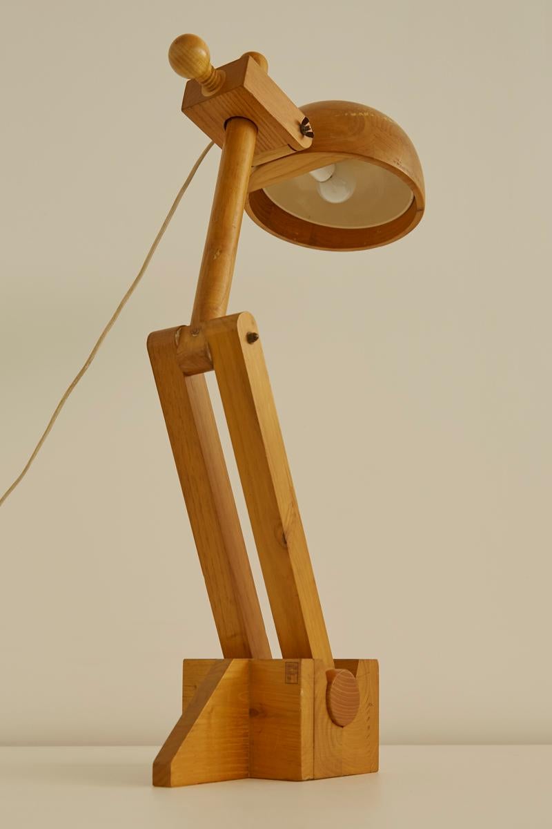 Hardwood 1960s Paolo Pallucco Lamp