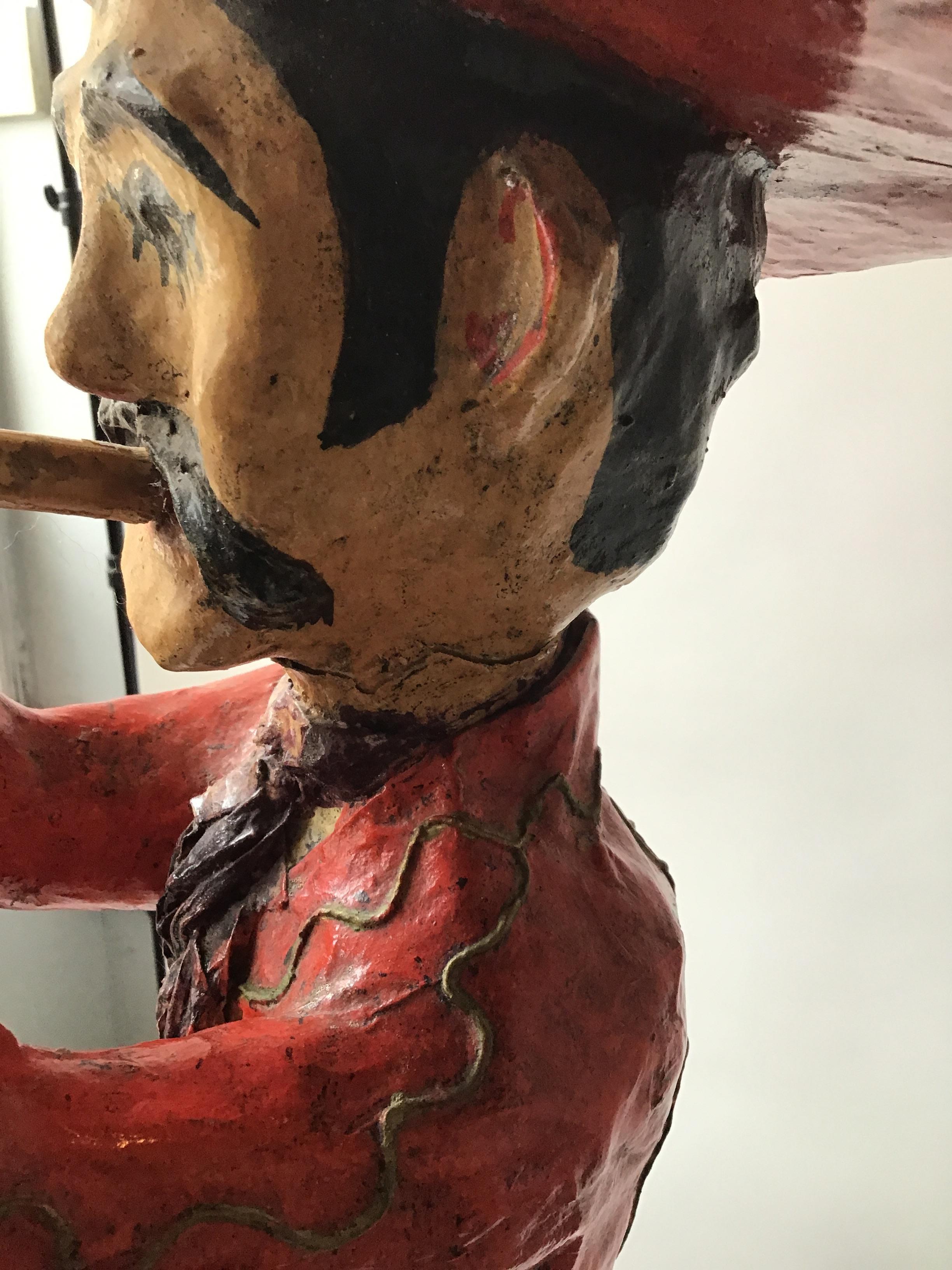 1960s Paper Mâché  Horn Player. Made In Mexico For Sale 3