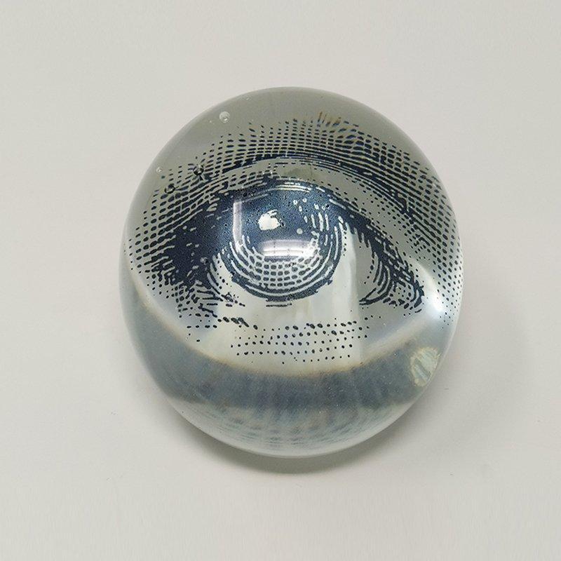 Mid-Century Modern 1960s Paperweight in Crystal by Piero Fornasetti. Made in Italy