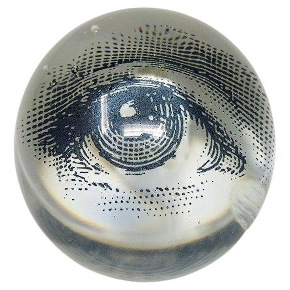 1960s Paperweight in Crystal by Piero Fornasetti. Made in Italy