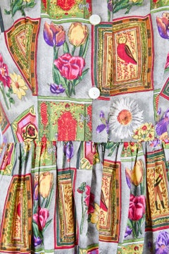 Parikene - Robe chemise à imprimé cadre fantaisie en coton, années 1960
