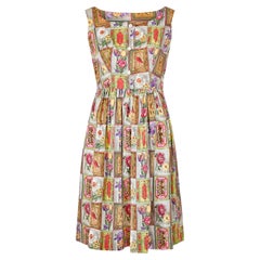 Parikene - Robe chemise à imprimé cadre fantaisie en coton, années 1960