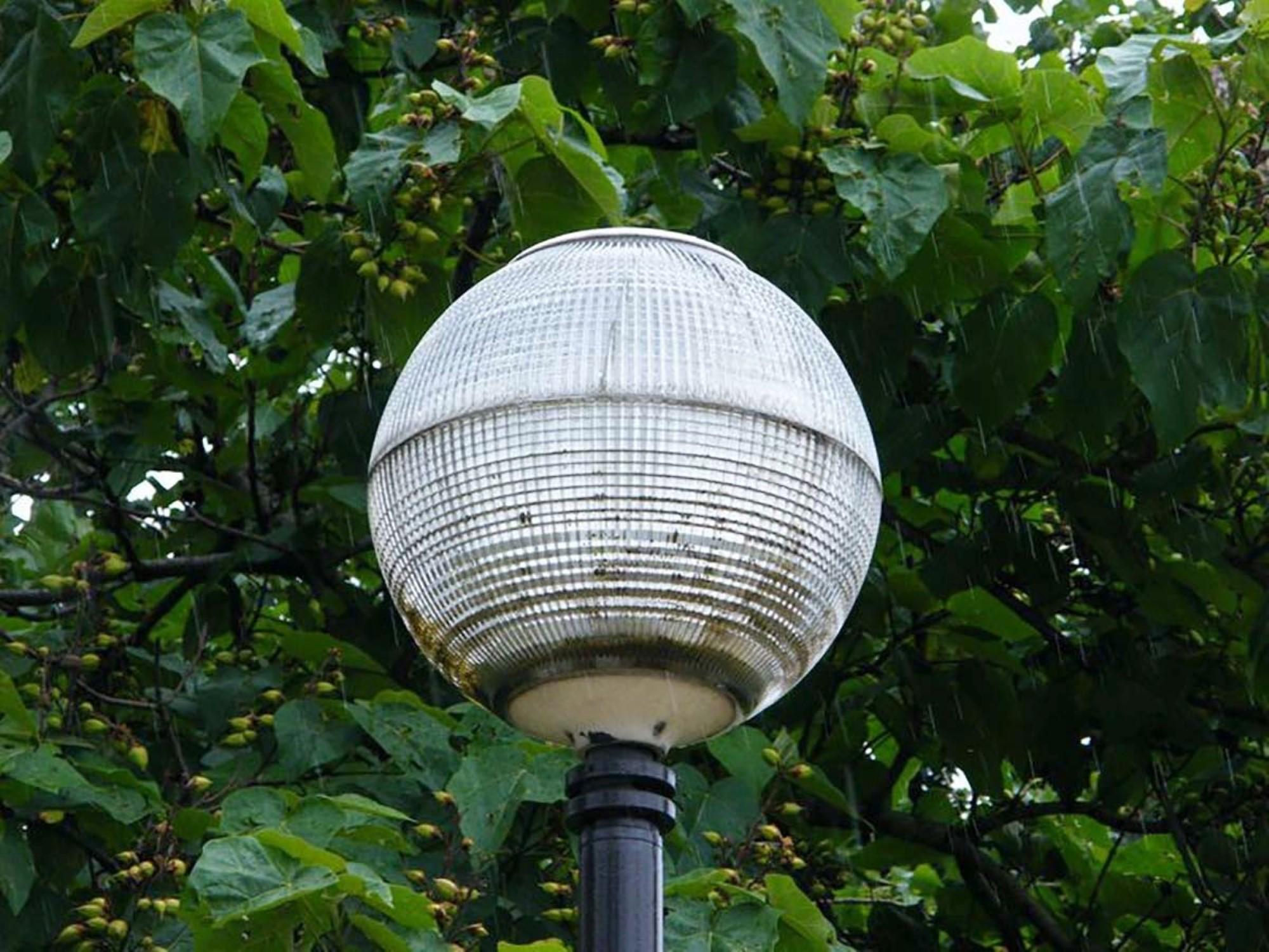French 1960s Paris Holophane Globe Street Pendant Light Qty Available For Sale