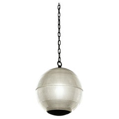 Antique 1960s Paris Holophane Globe Street Pendant Light Qty Available