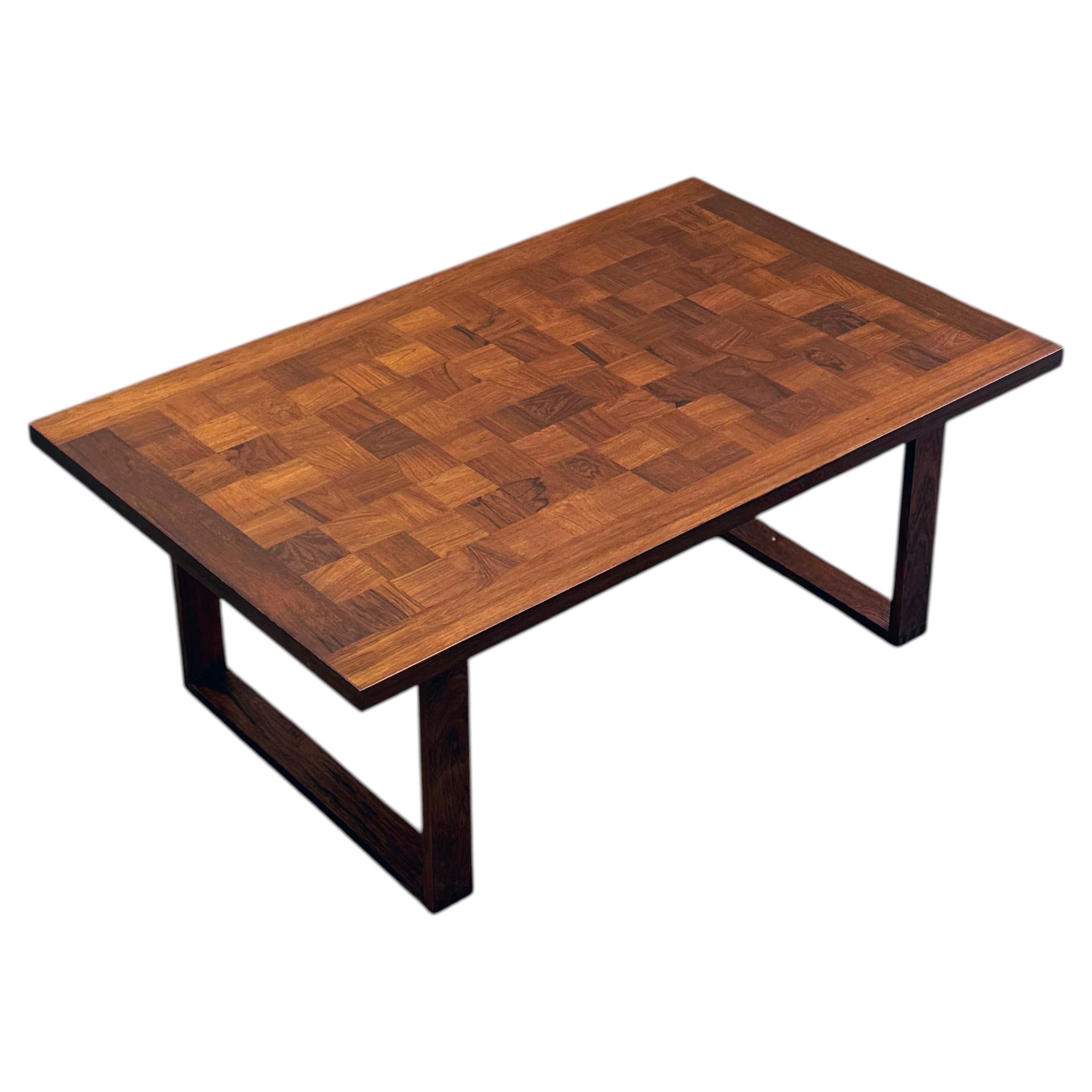 1960s parquetry Coffee table rectangular by Poul Cadovius for France and Son