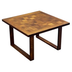 Table basse carrée en marqueterie des années 1960 par Poul Cadovius pour France and Son en rosew