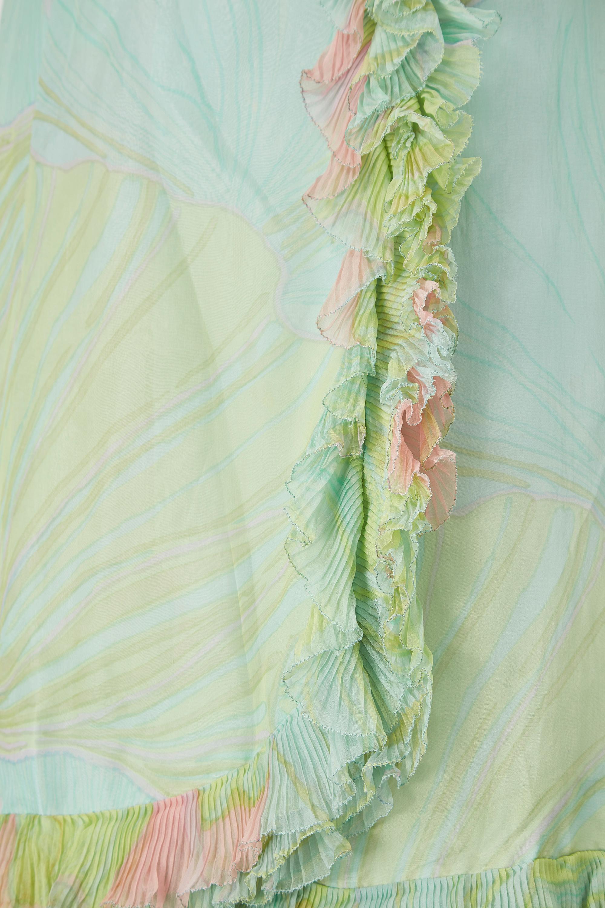 Women's 1960s Pastel Silk Chiffon Shift Dress For Sale