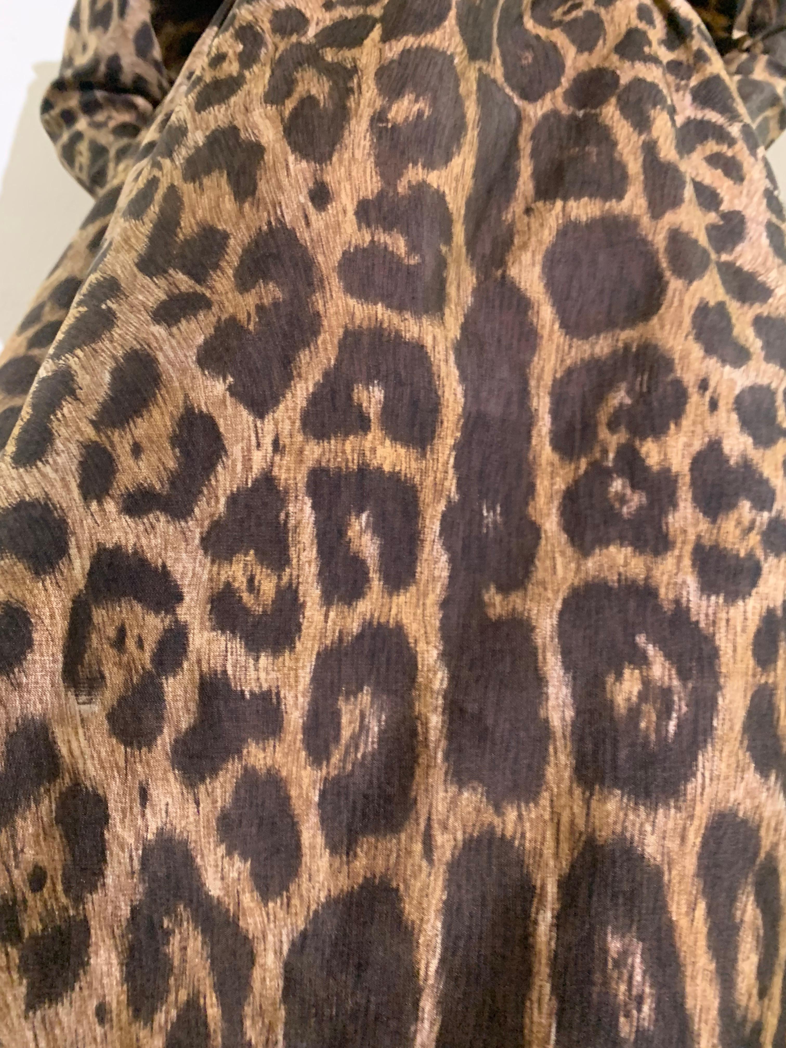 Pat Sandler Cocktailkleid aus Seide mit Leopardenmuster und Rüschendetails, 1960er Jahre im Angebot 7