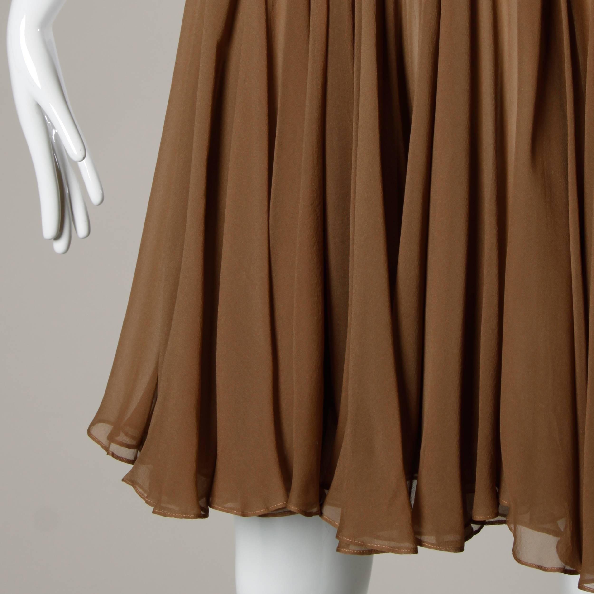 1960 Pat Sandler Vintage 2-Piece Beaded Lace Silk Chiffon Cocktail Dress in vendita 3