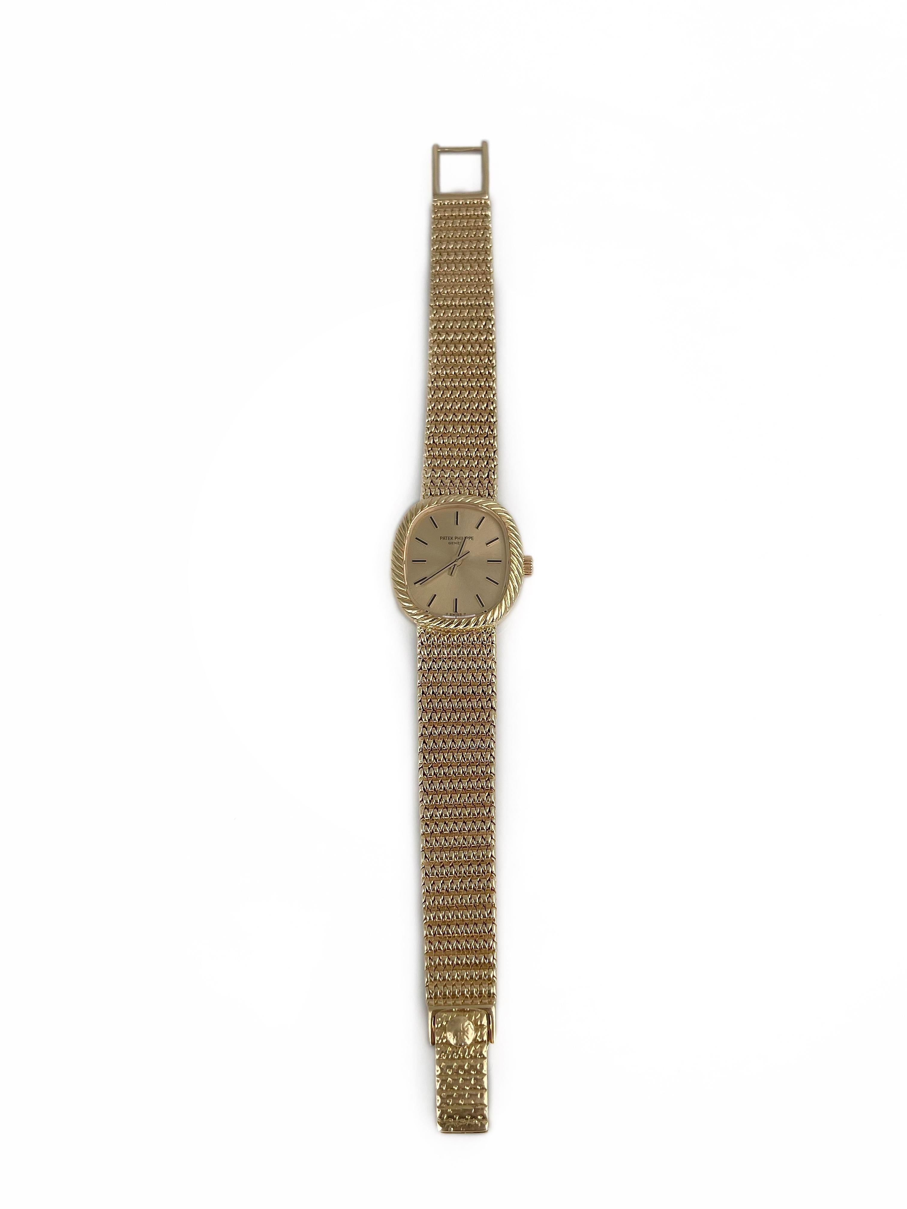 Modern 1960s Patek Philippe 18 Karat Yellow Gold Model 4461/1 Small Wrist Watch