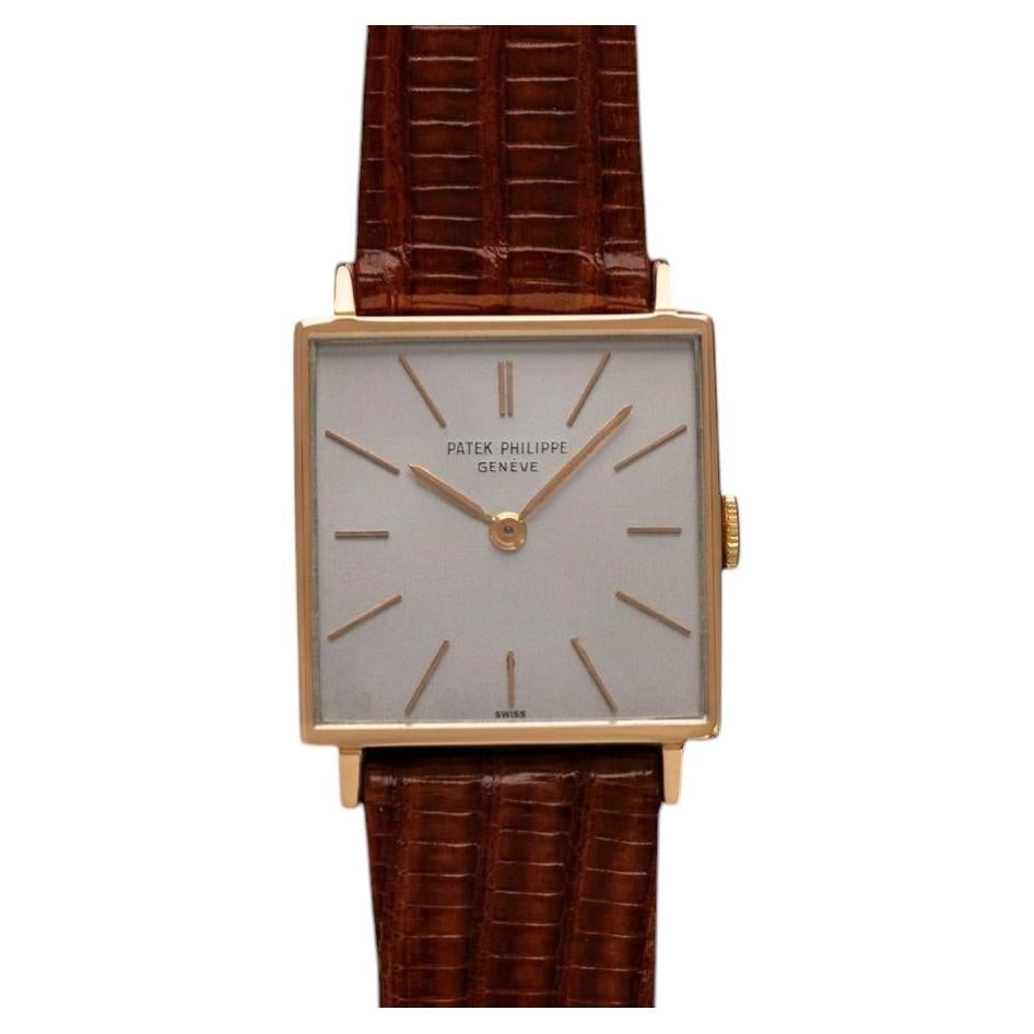1960's Patek Philippe Vintage Mens Handwound Gondolo Square Dress Watch For Sale