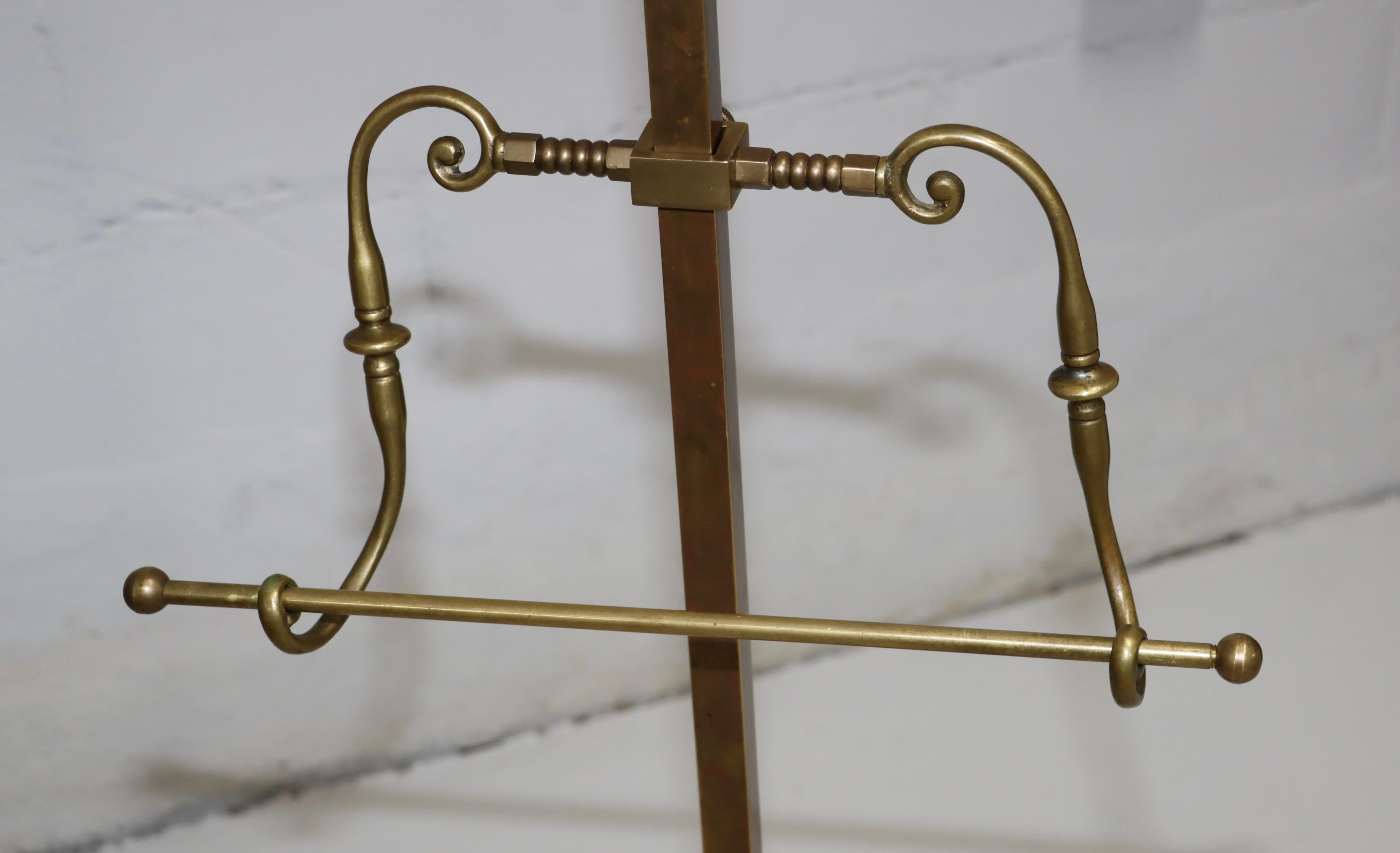 1960's Patinated Brass Valet Stand In Good Condition For Sale In New York, NY