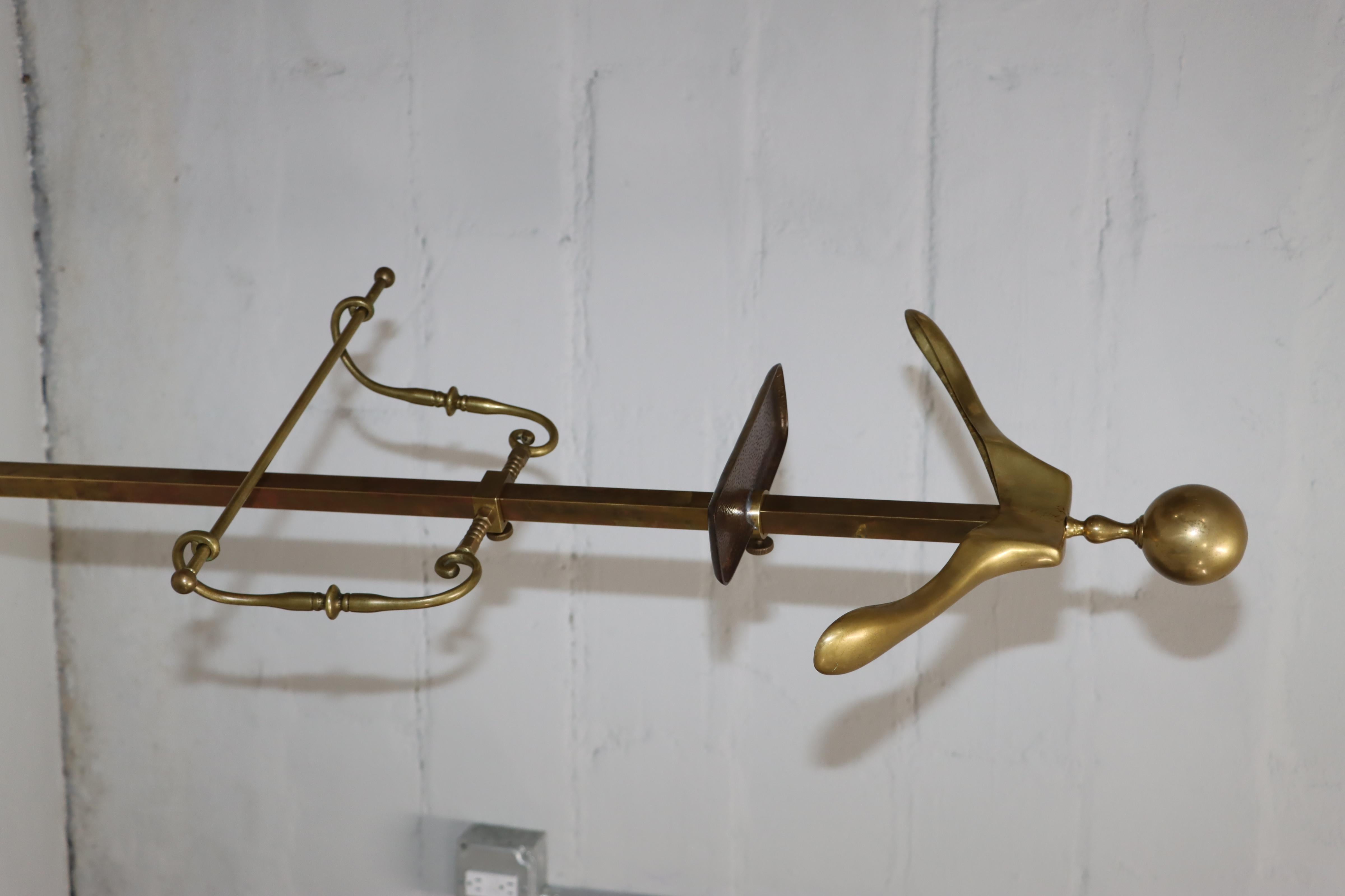 Mid-20th Century 1960's Patinated Brass Valet Stand For Sale