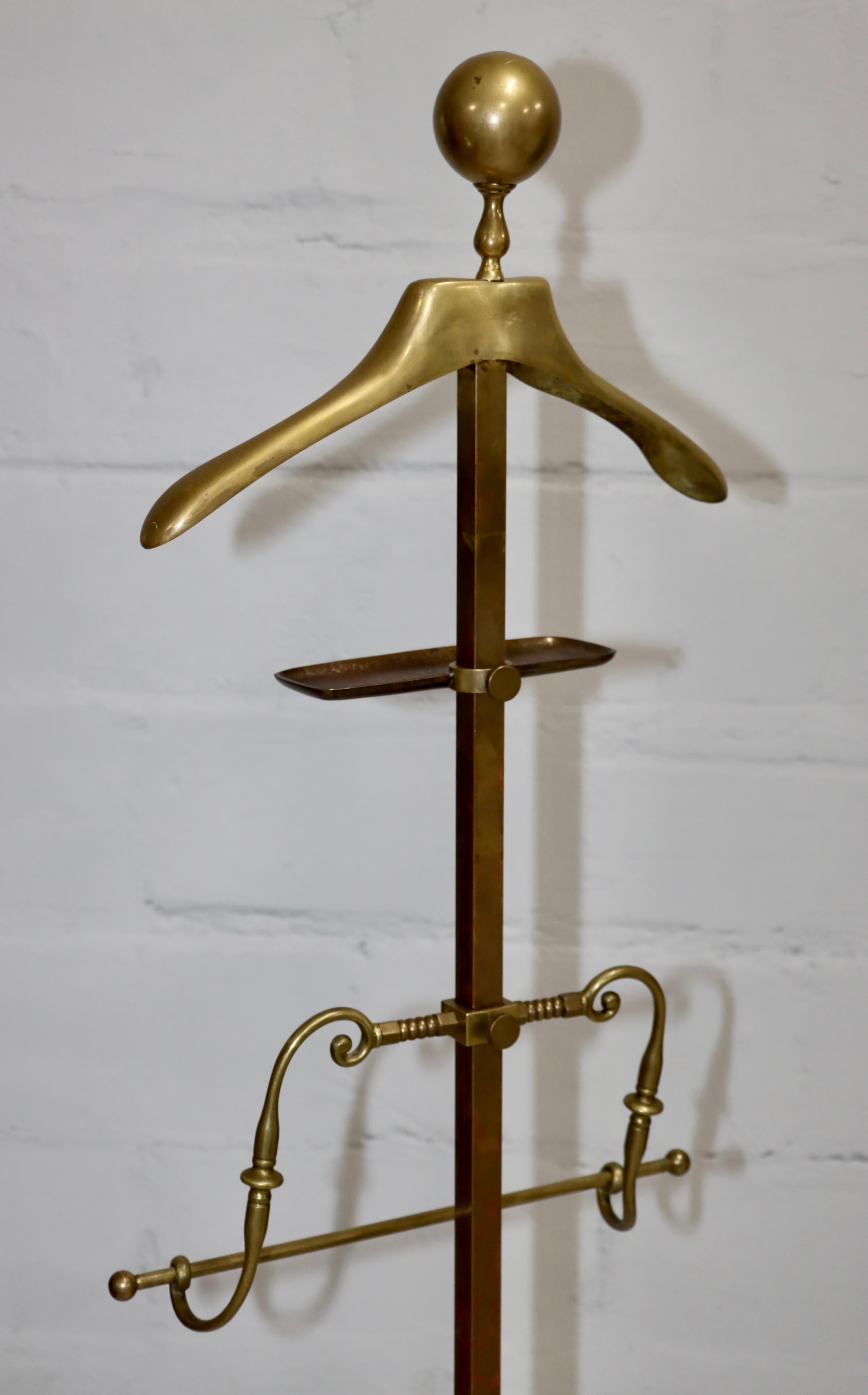 1960's Patinated Brass Valet Stand For Sale 3
