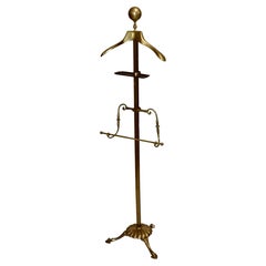 Vintage 1960's Patinated Brass Valet Stand