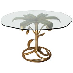 1960s Patinated Gold Arthur Court Cast Aluminium "Lily" Dining or Centre Table