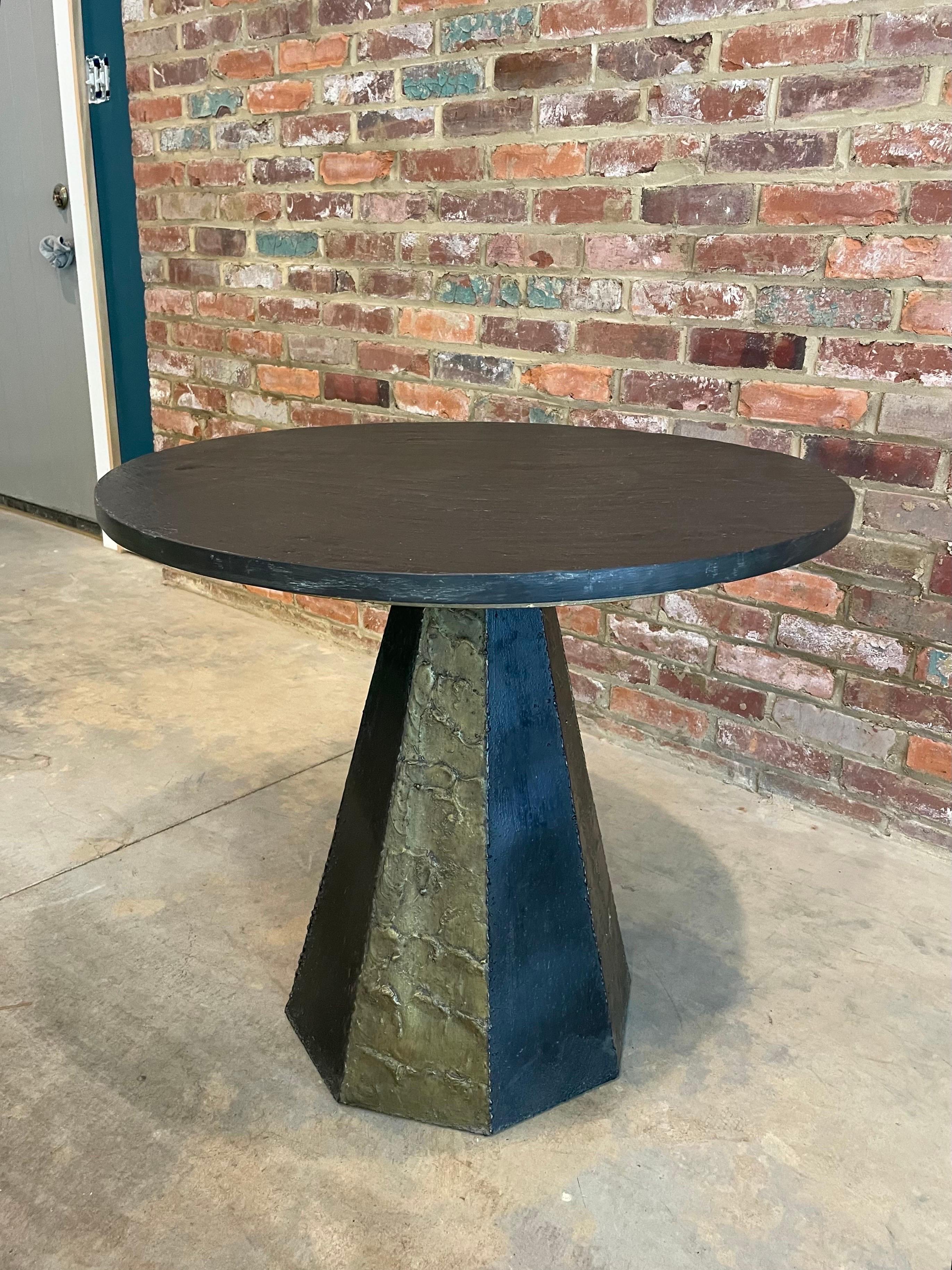 Metal 1960s Paul Evans Slate Top Occasional Table For Sale