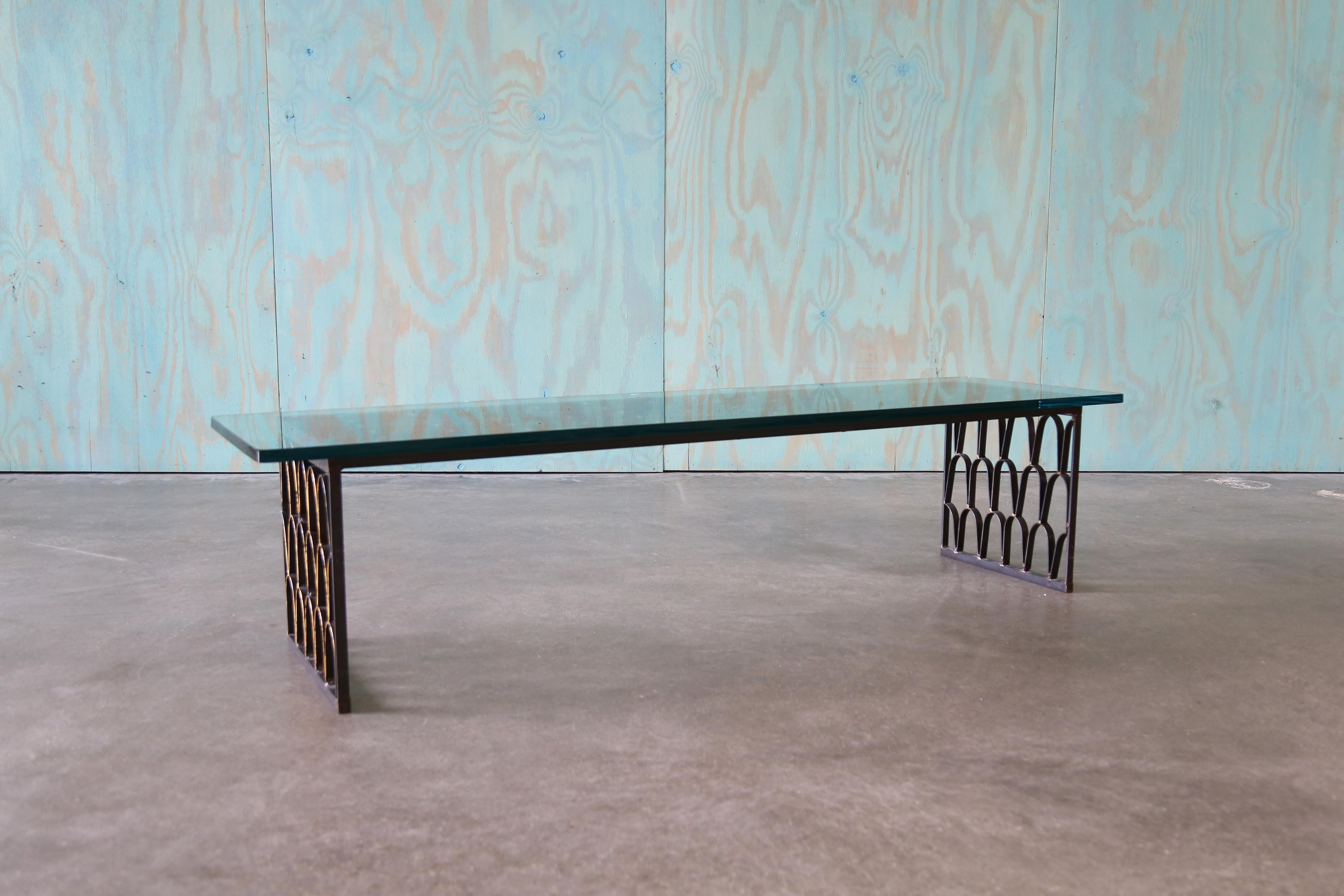Mid-Century moderno 1960 Paul Evans Studio Looping Tavolino Scala di Pesce Oro Dorato in vendita