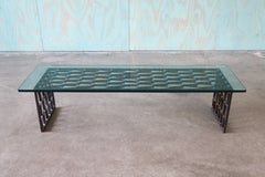 1960s Paul Evans Studio Loop Coffee Table Fish Scale Gold Gilt