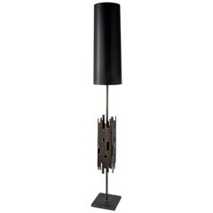 1960s Paul Evans Style Brutalist Floor Lamp, USA