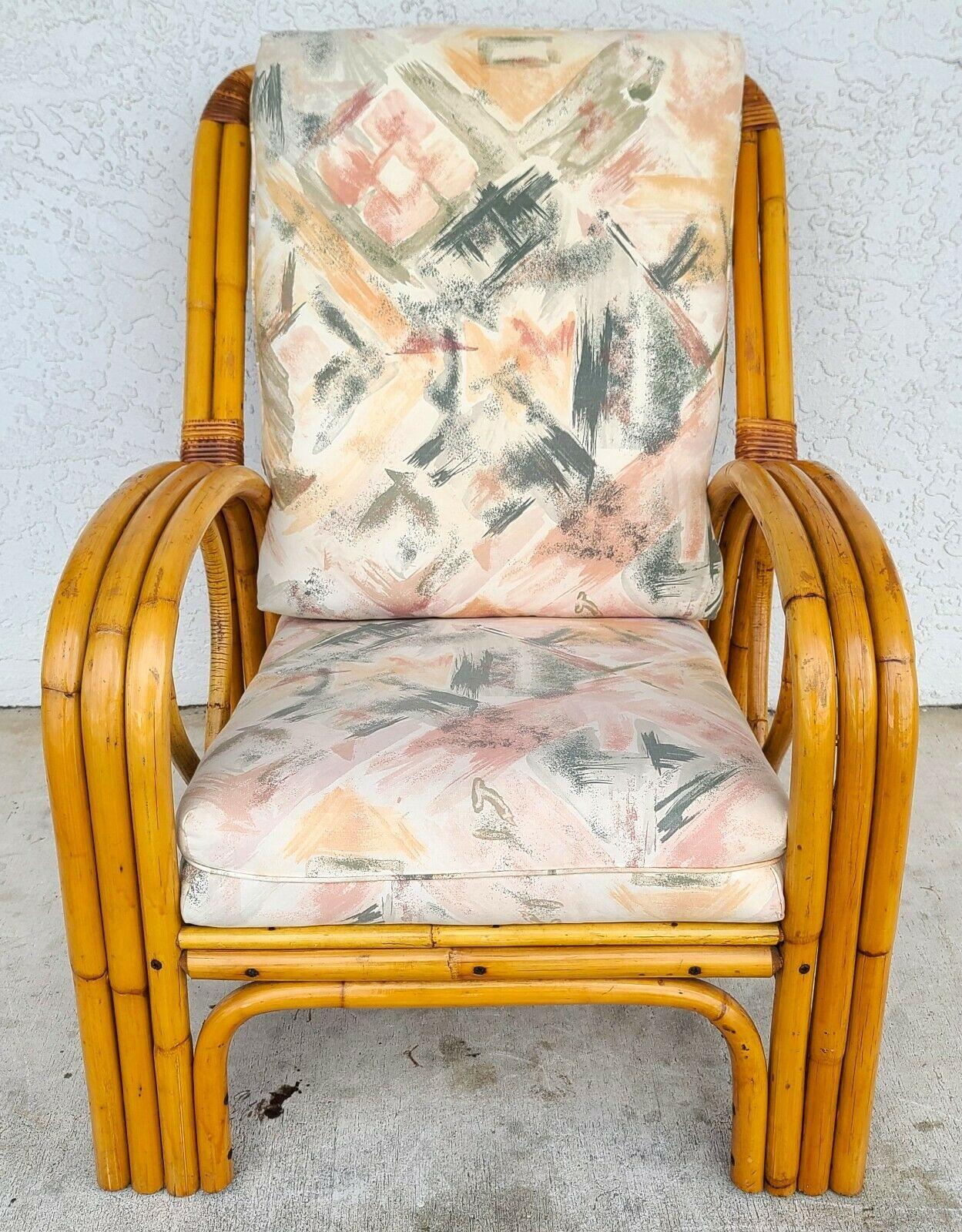 For FULL item description be sure to click on CONTINUE READING at the bottom of this listing.

Offering One Of Our Recent Palm Beach Estate Fine Furniture Acquisitions Of A 1960s Paul Frankl Style Bamboo Armchair by IMPERIAL RATTAN Co

With