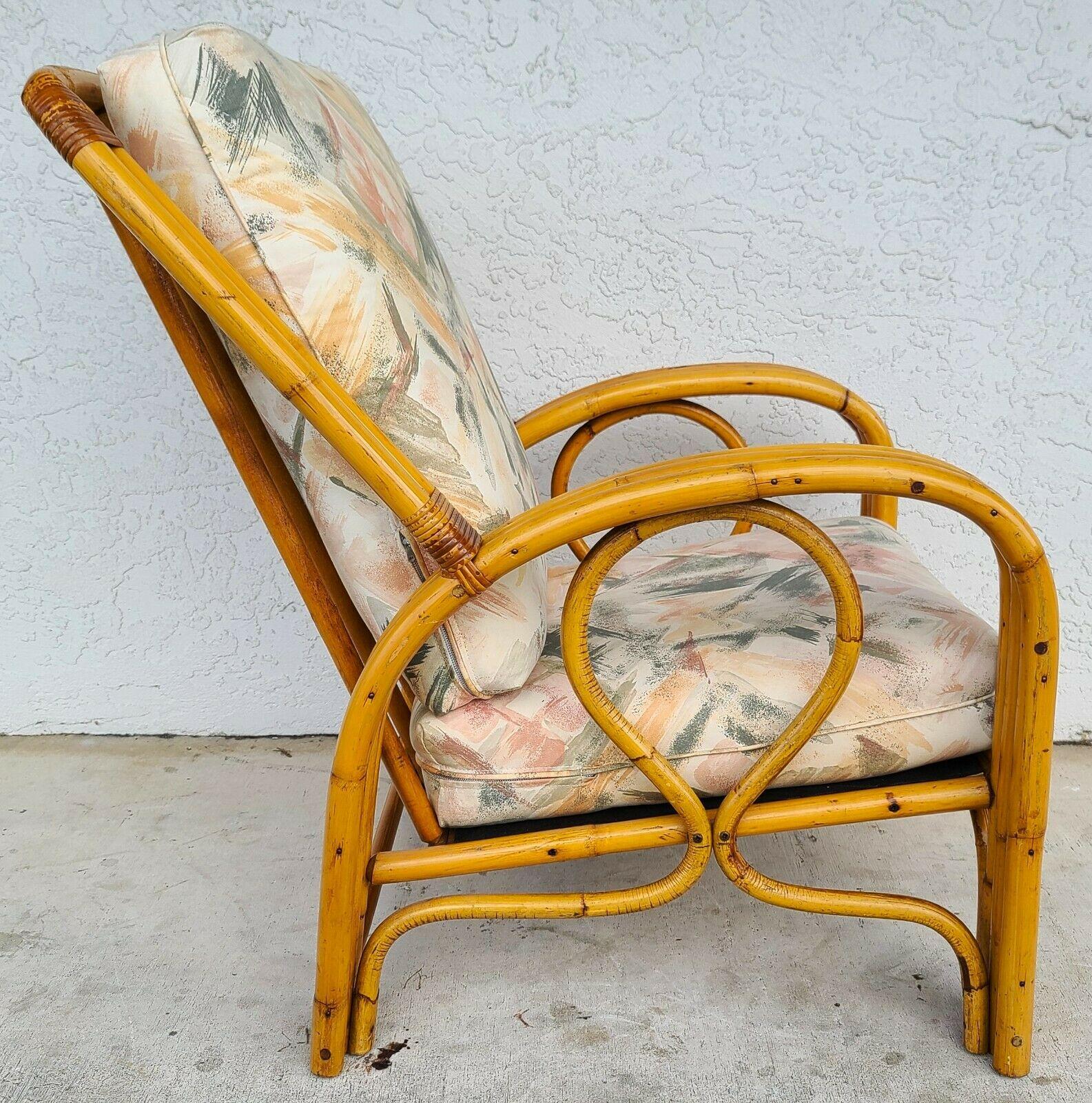 1960s Paul Frankl Style Bamboo Armchair by Imperial Rattan Co 1
