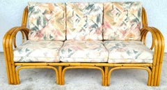 1960s Paul Frankl Style Bamboo Sofa by IMPERIAL RATTAN Co