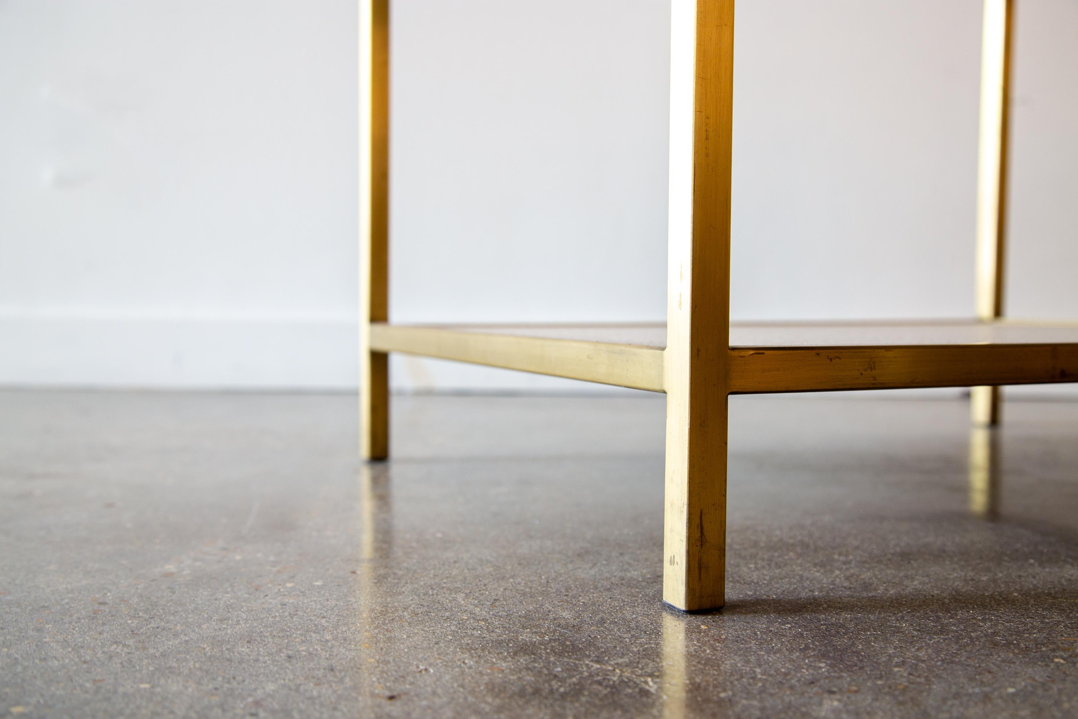 Mid-20th Century 1960s Paul Laszlo Custom Brass and Terrazzo End Tables for Goldmans Mccobb style For Sale