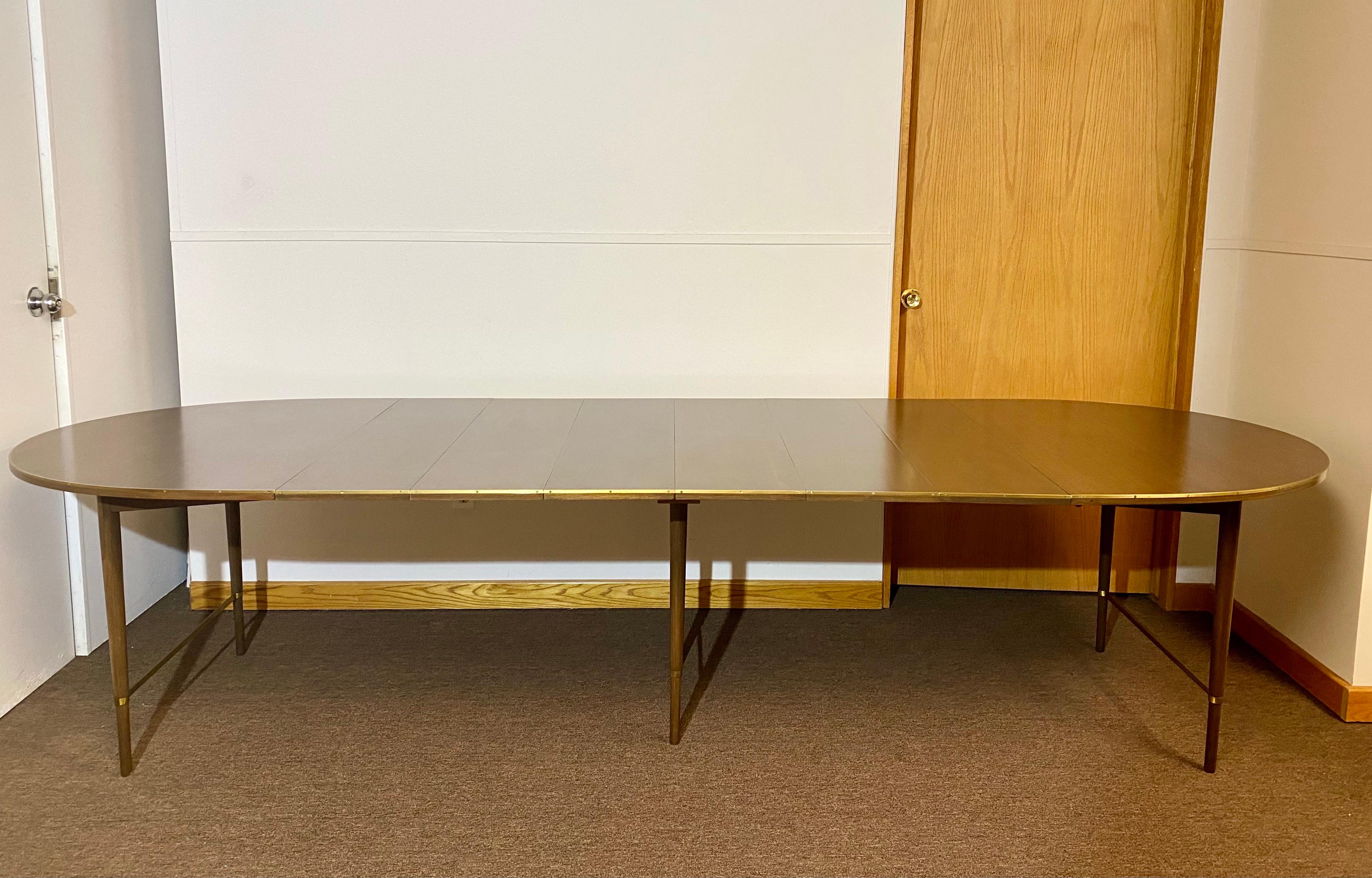 1960s Paul McCobb Connoisseur Walnut and Brass Extendable Dining Table 5