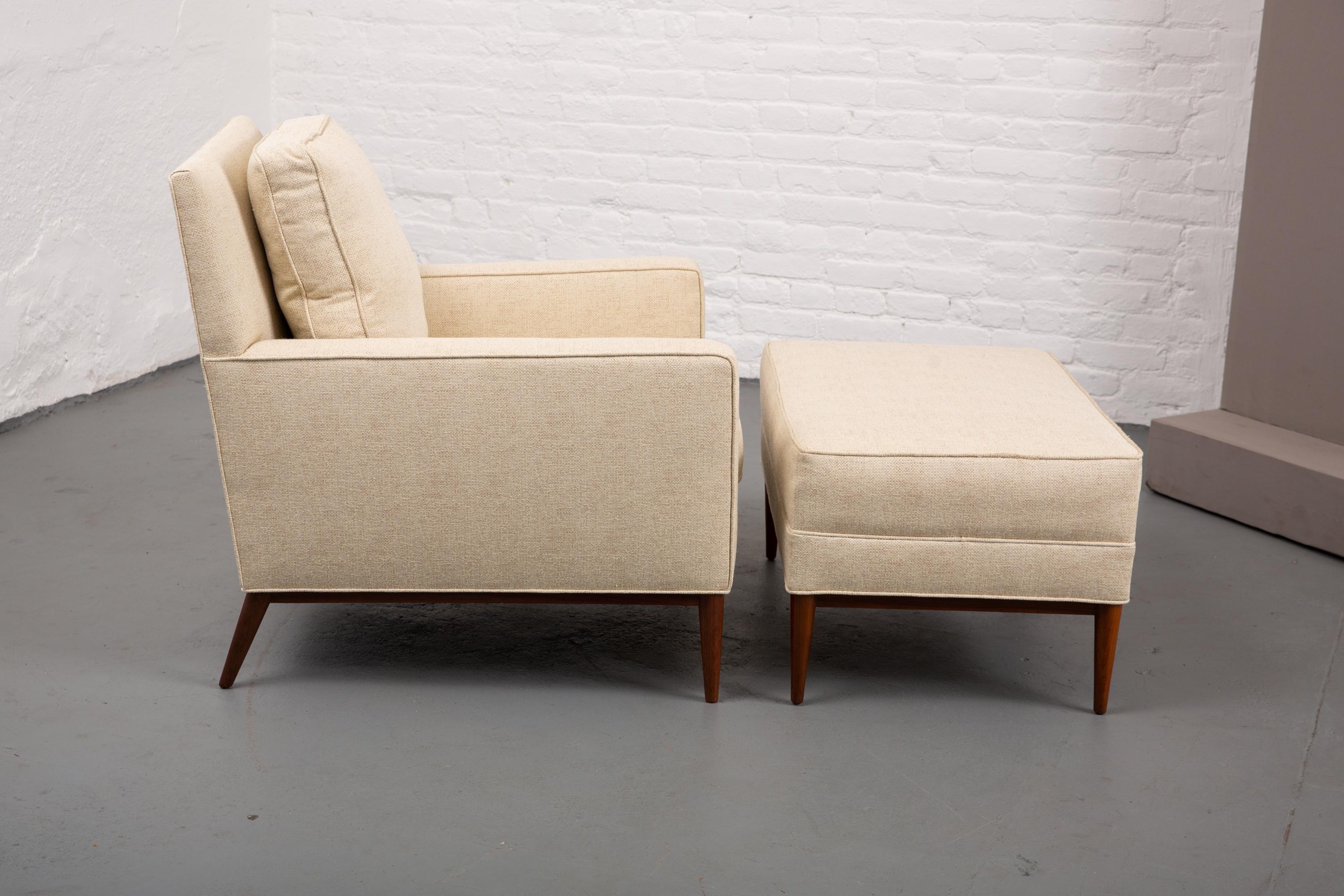 Mid-Century Modern 1960's Paul McCobb Lounge Chair with Footstool