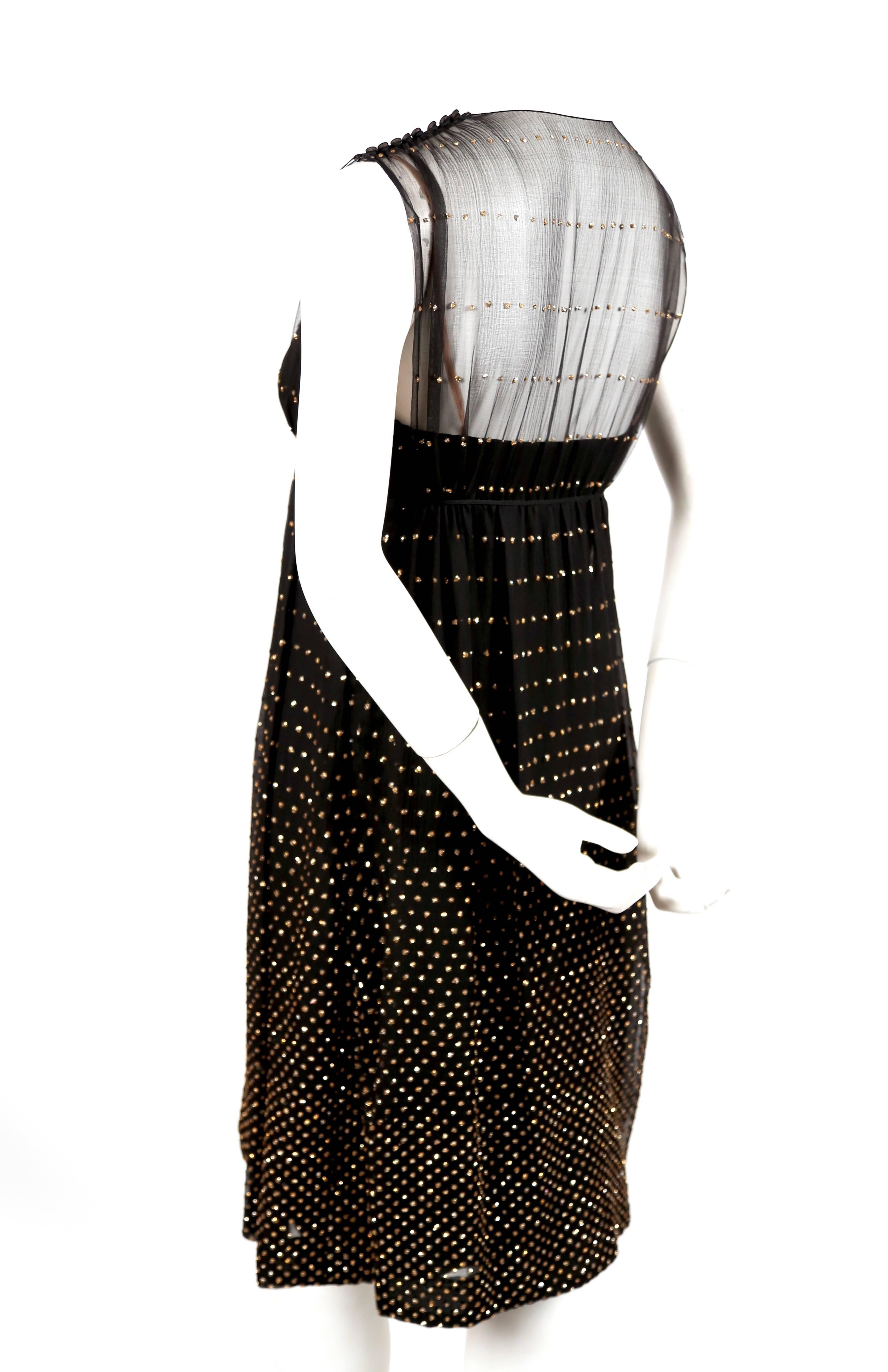 Women's 1960's PAULINE TRIGERE black silk dress with glitter accents