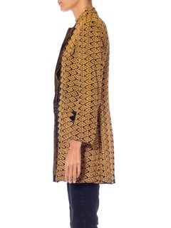 1960S Peach Haute Couture Silk Blend Embroidered Indian Inspired Jacket Made In