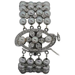 1960s Pearl Diamond Bracelet 1960s Pearl Diamond Bracelet