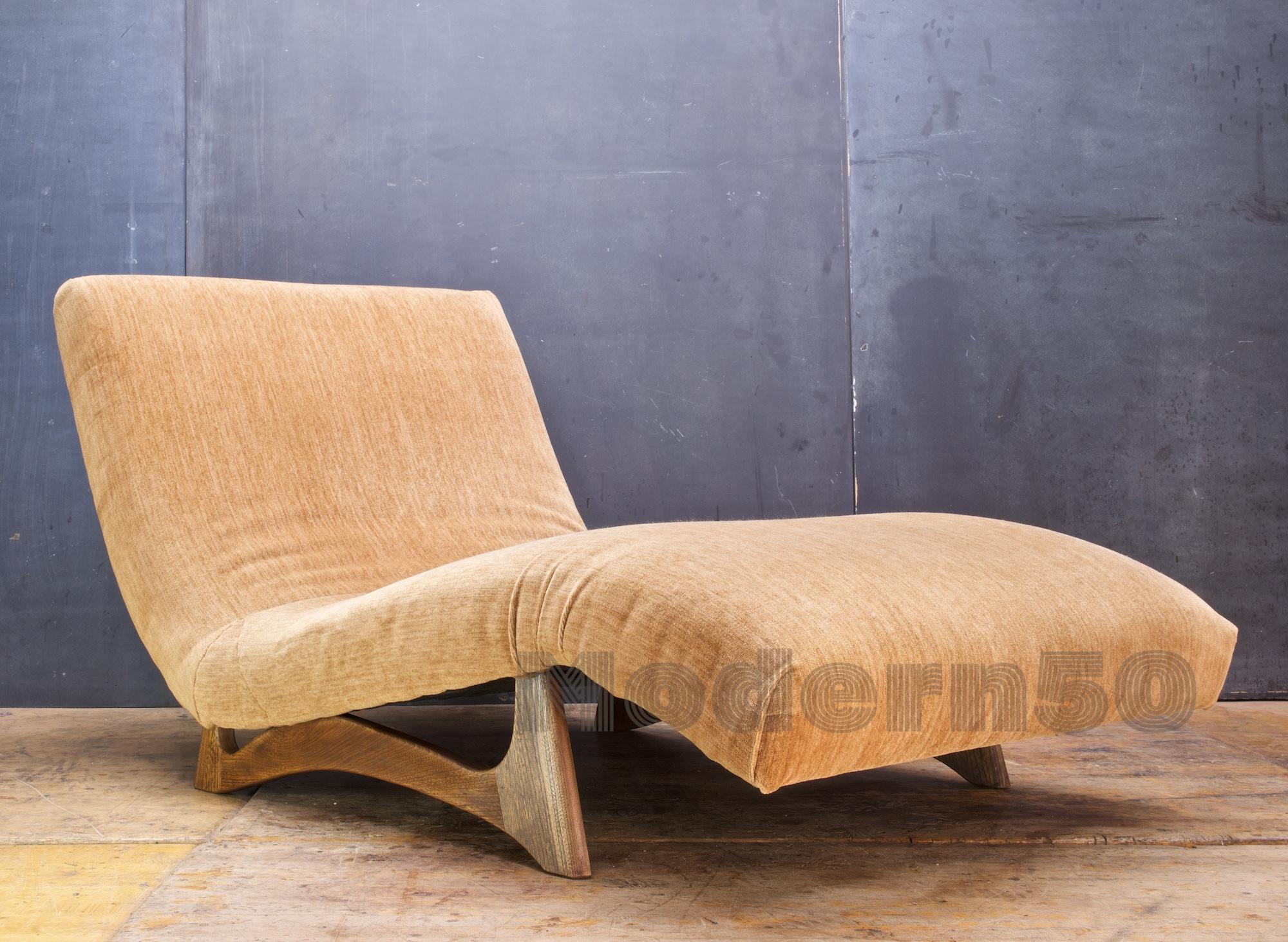 Mid-Century Modern 1950s Mid-Century Adrian Pearsall Wave Chaise Lounge Chair Daybed Doublewide