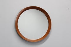 Espejo redondo de teca Pedersen & Hansen, Dinamarca, años 60