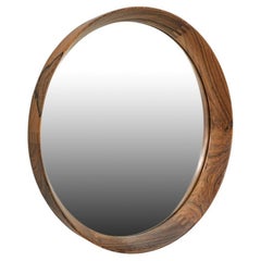 1960s Pederson & Hansen for Viby J Solid Rosewood Circular Mirror 15" Diameter