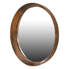 1960s Pederson & Hansen for Viby J Solid Rosewood Circular Mirror 15" Diameter