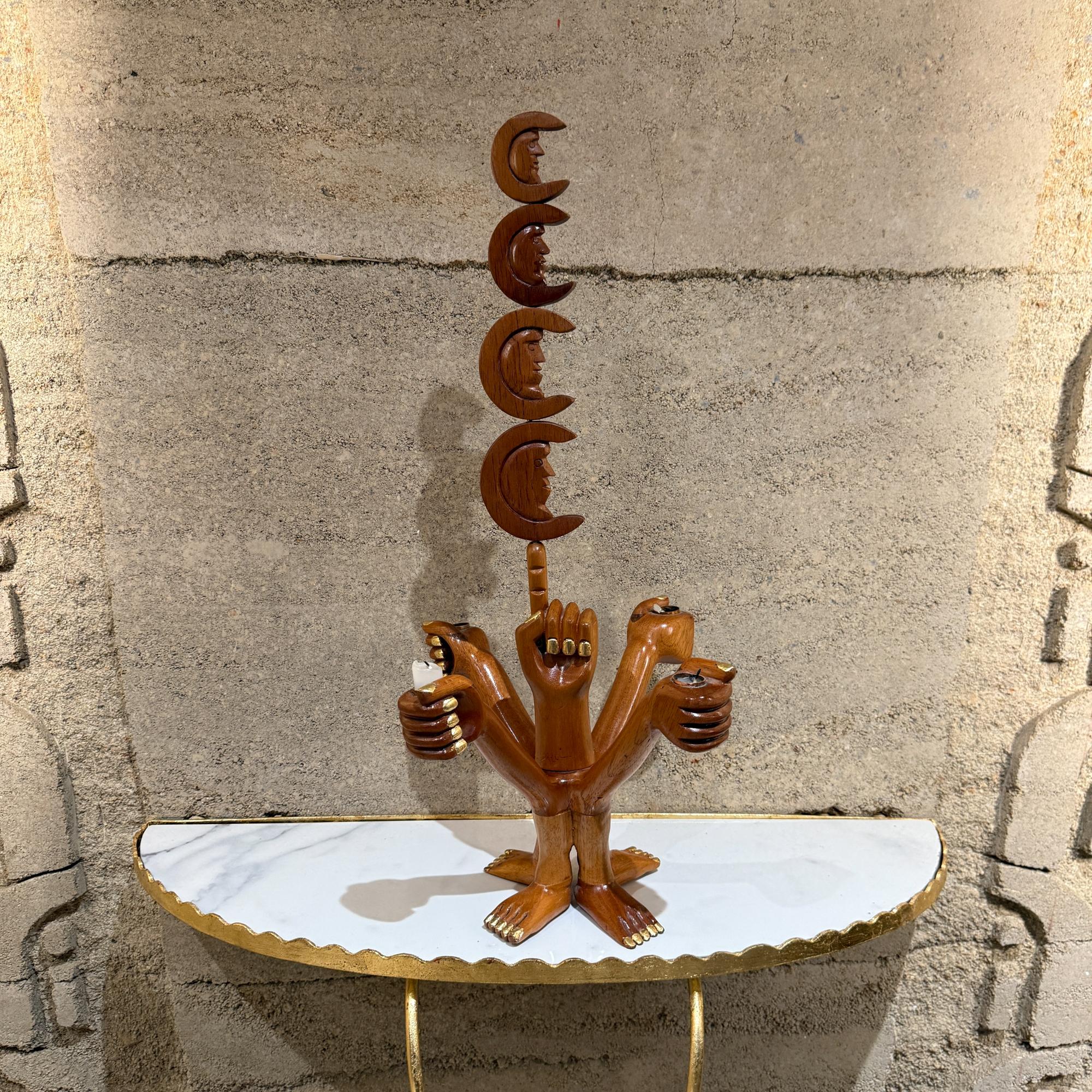 1960s Pedro Friedeberg Hand-Carved Gilded Four Arm Candelabra For Sale 6