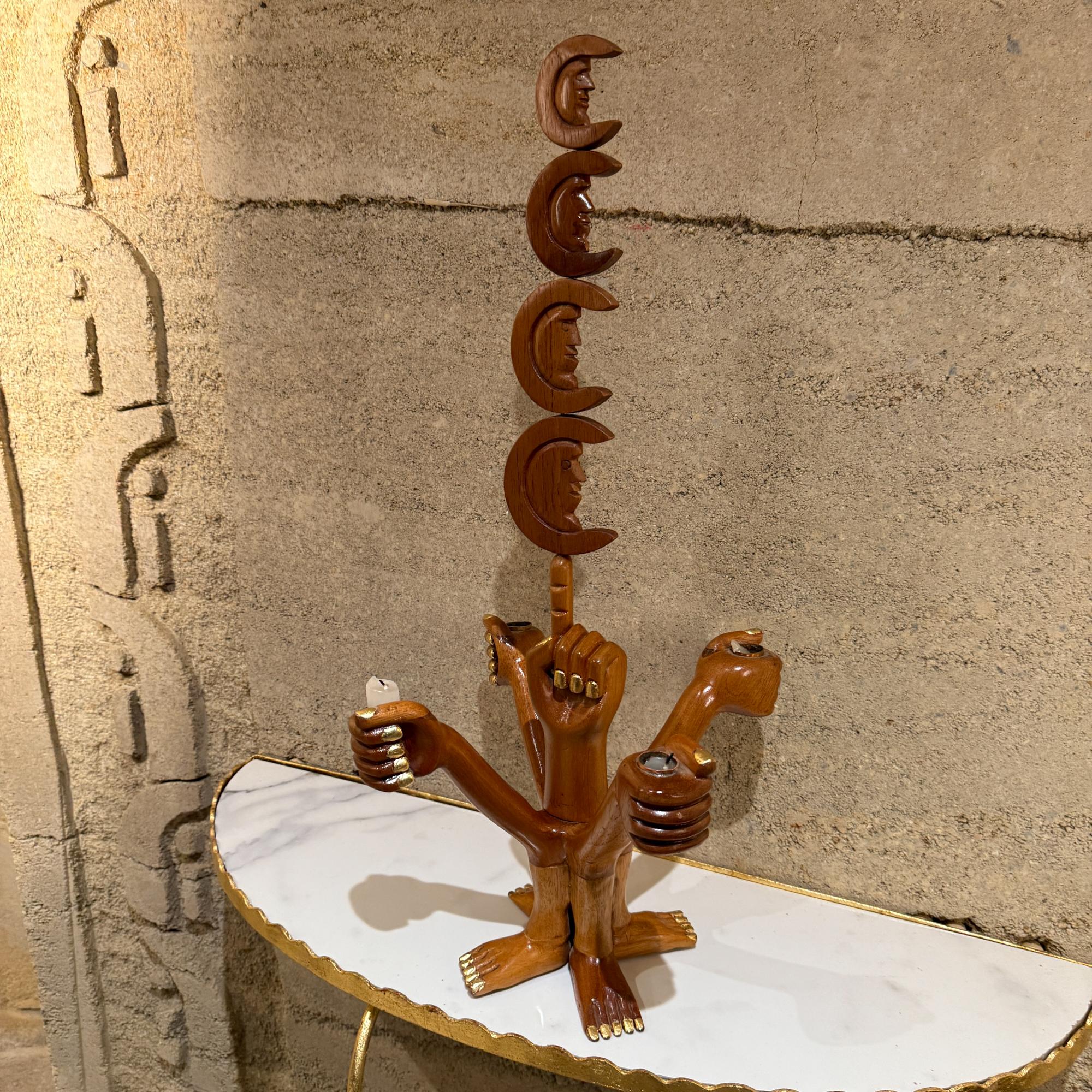 1960s Pedro Friedeberg Hand-Carved Gilded Four Arm Candelabra For Sale 10