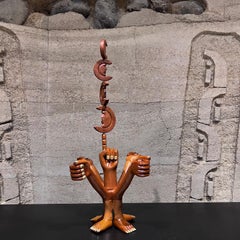 1960 - Pedro Friedeberg - Chandelier à quatre bras de lumière dorés et sculptés à la main