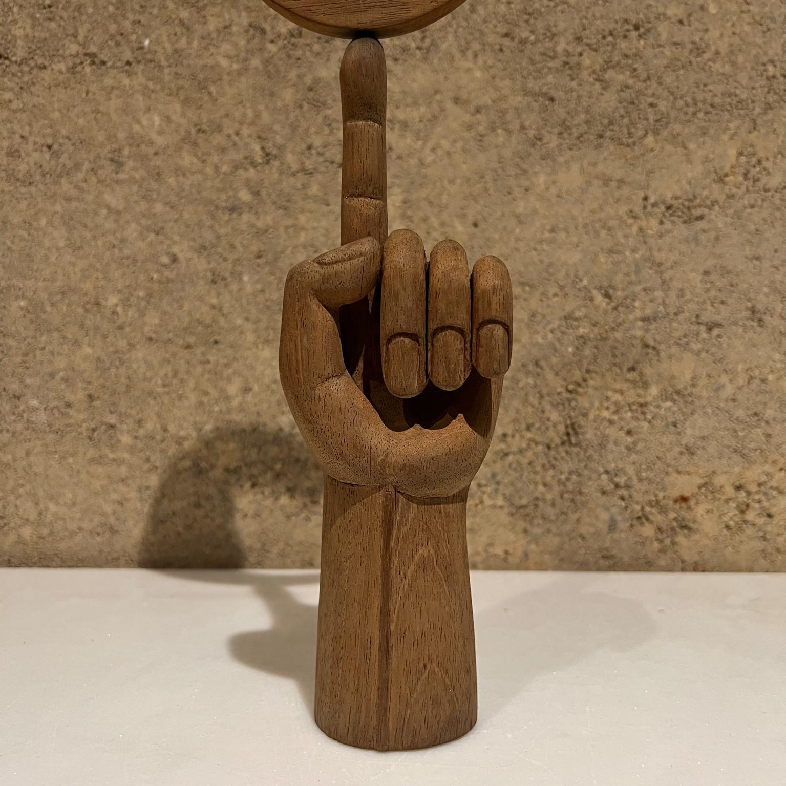 Mid-Century Modern 1960s Pedro Friedeberg Hand Moon Mahogany Wood Art Sculpture en vente