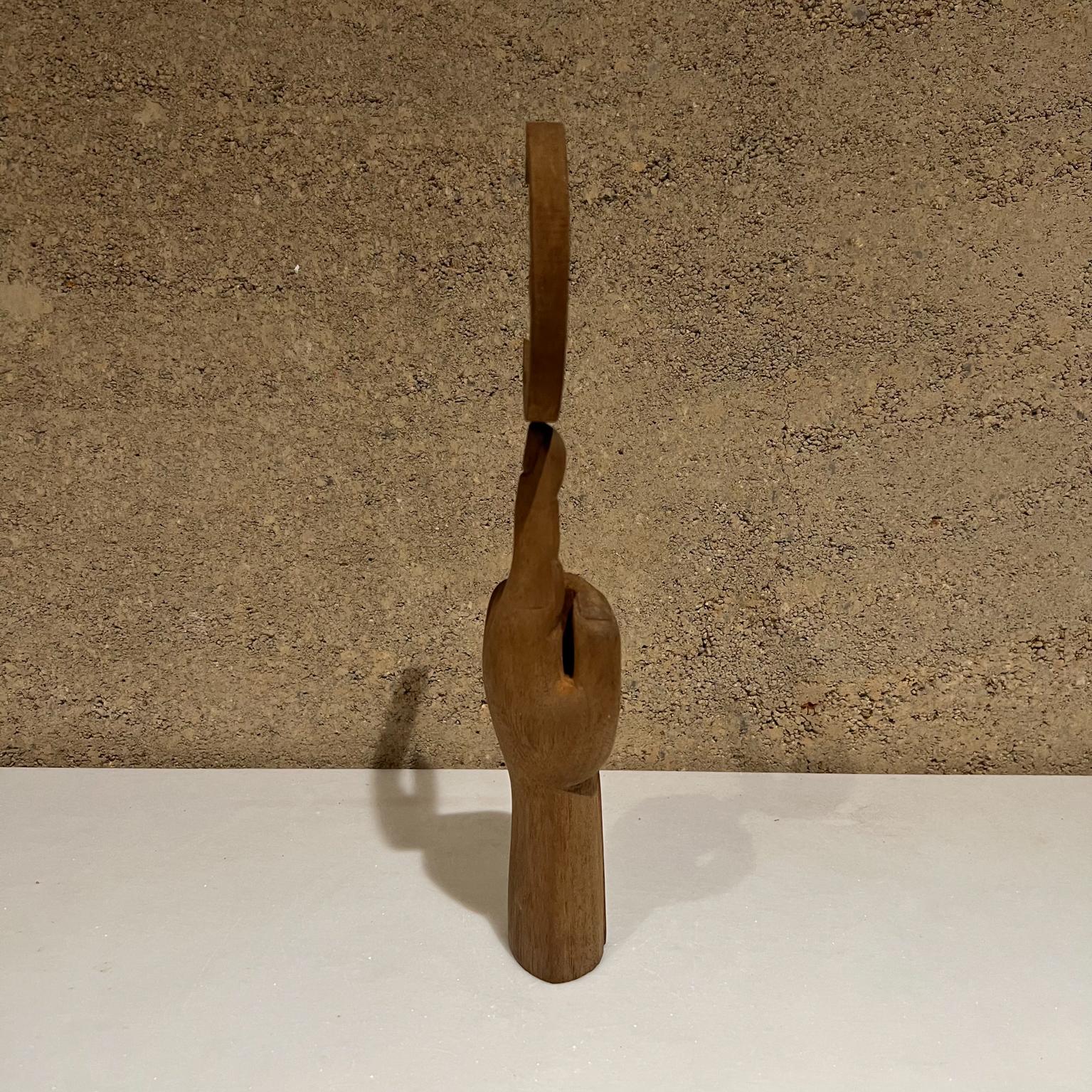 1960s Pedro Friedeberg Hand Moon Mahogany Wood Art Sculpture In Good Condition For Sale In Chula Vista, CA