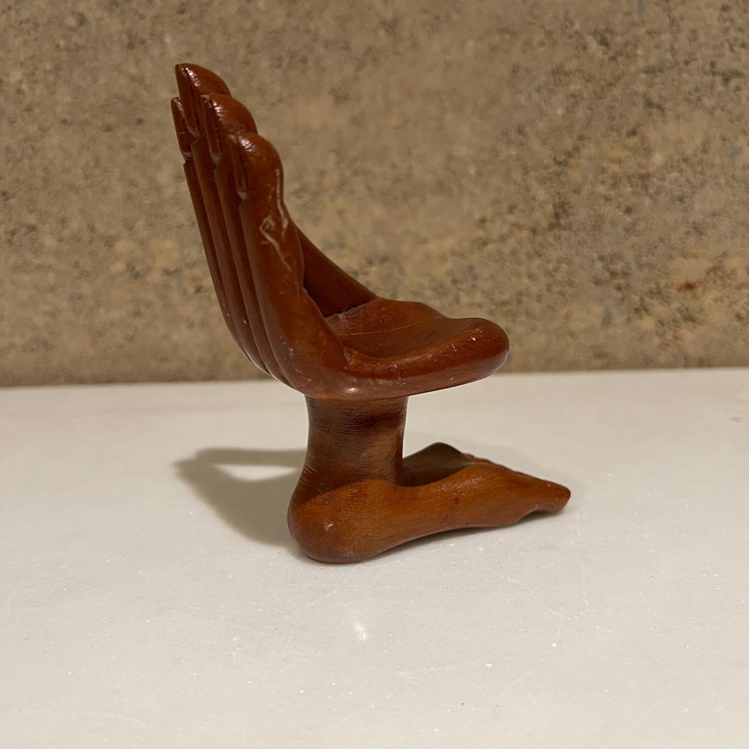 Mexican 1960s Pedro Friedeberg Miniature Hand Foot Chair Sculpture For Sale