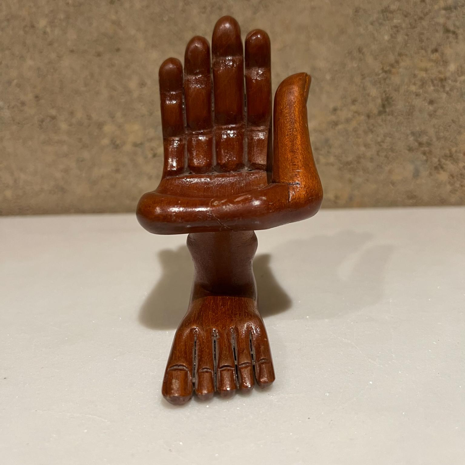 Wood 1960s Pedro Friedeberg Miniature Hand Foot Chair Sculpture For Sale