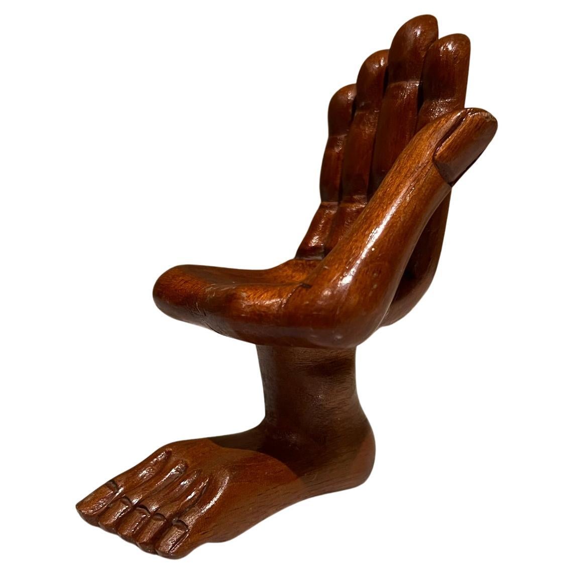 1960s Pedro Friedeberg Miniature Hand Foot Chair Sculpture