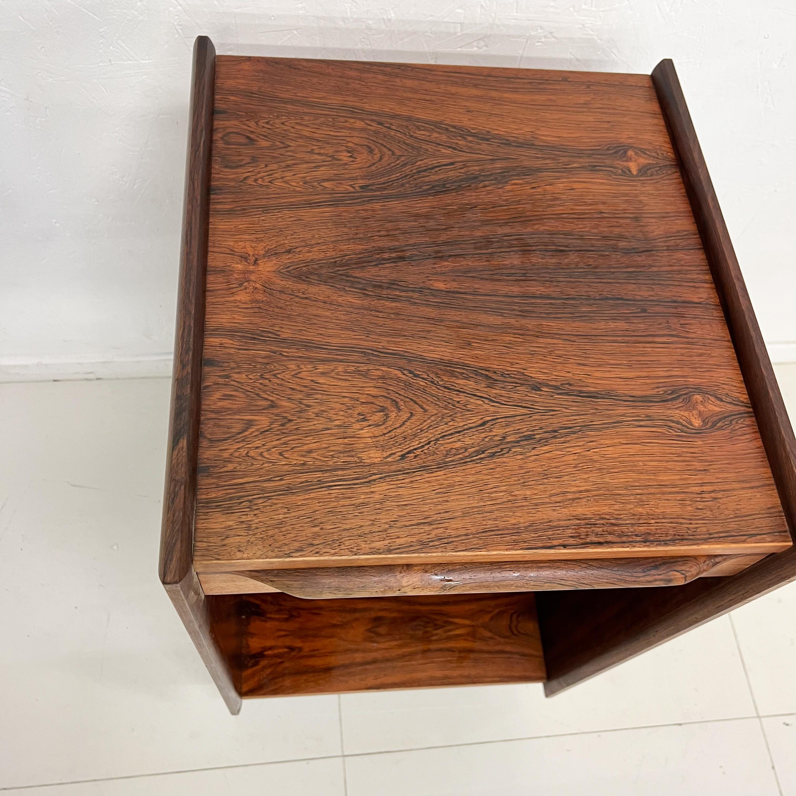 1960s Pega Ib Juul Christensen Rosewood Cubby Cabinet Side Table Norway For Sale 2