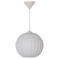 1960s Peill and Putzler Dimpled Milk Glass Ceiling Pendant