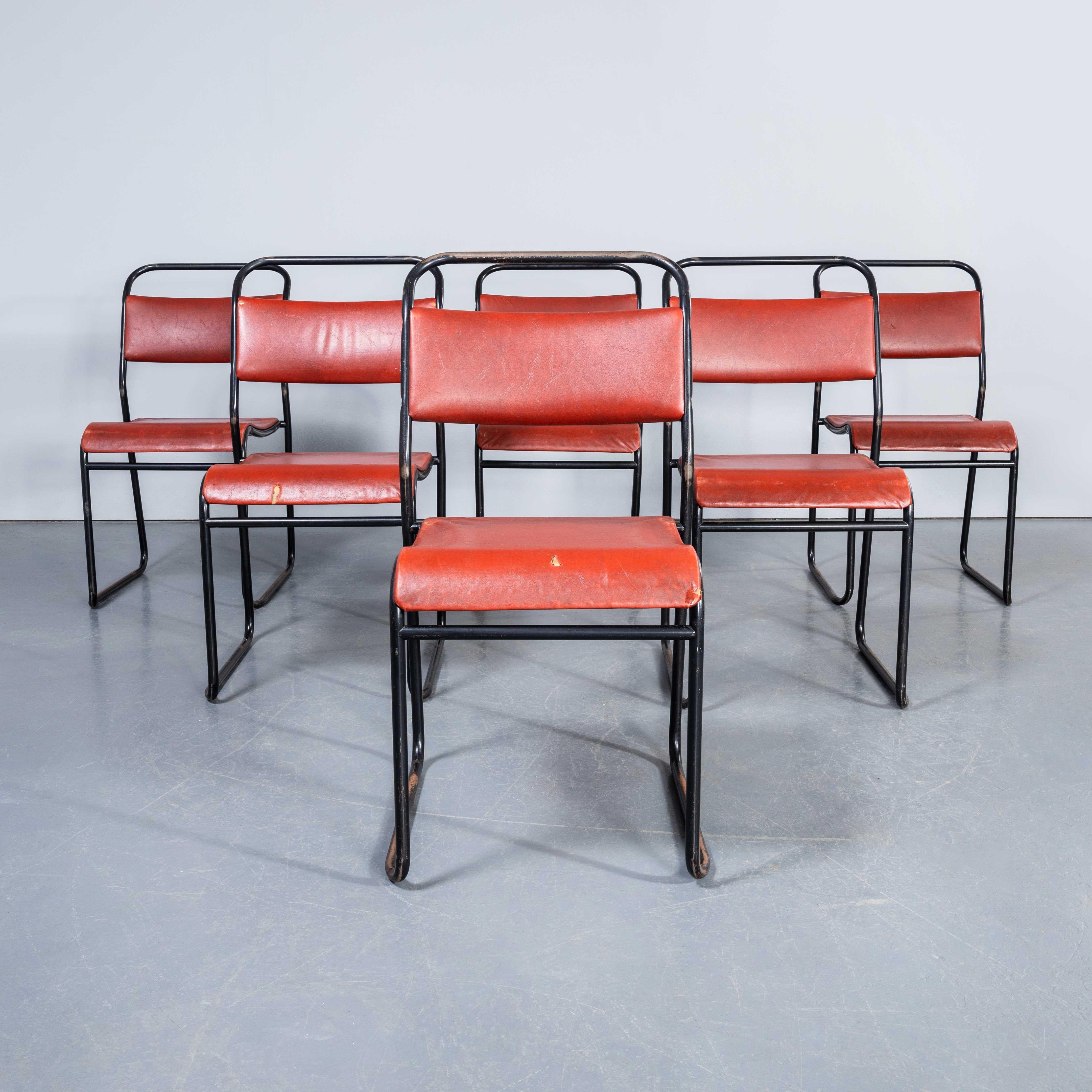 1960's Pel Tubular Metal Upholstered Dining Chairs - Large Quantity Available. 
Pel chairs are a British essential and this set was an incredible find in exceptional original condition, nearly all with Pel branding. Pel are best known for the