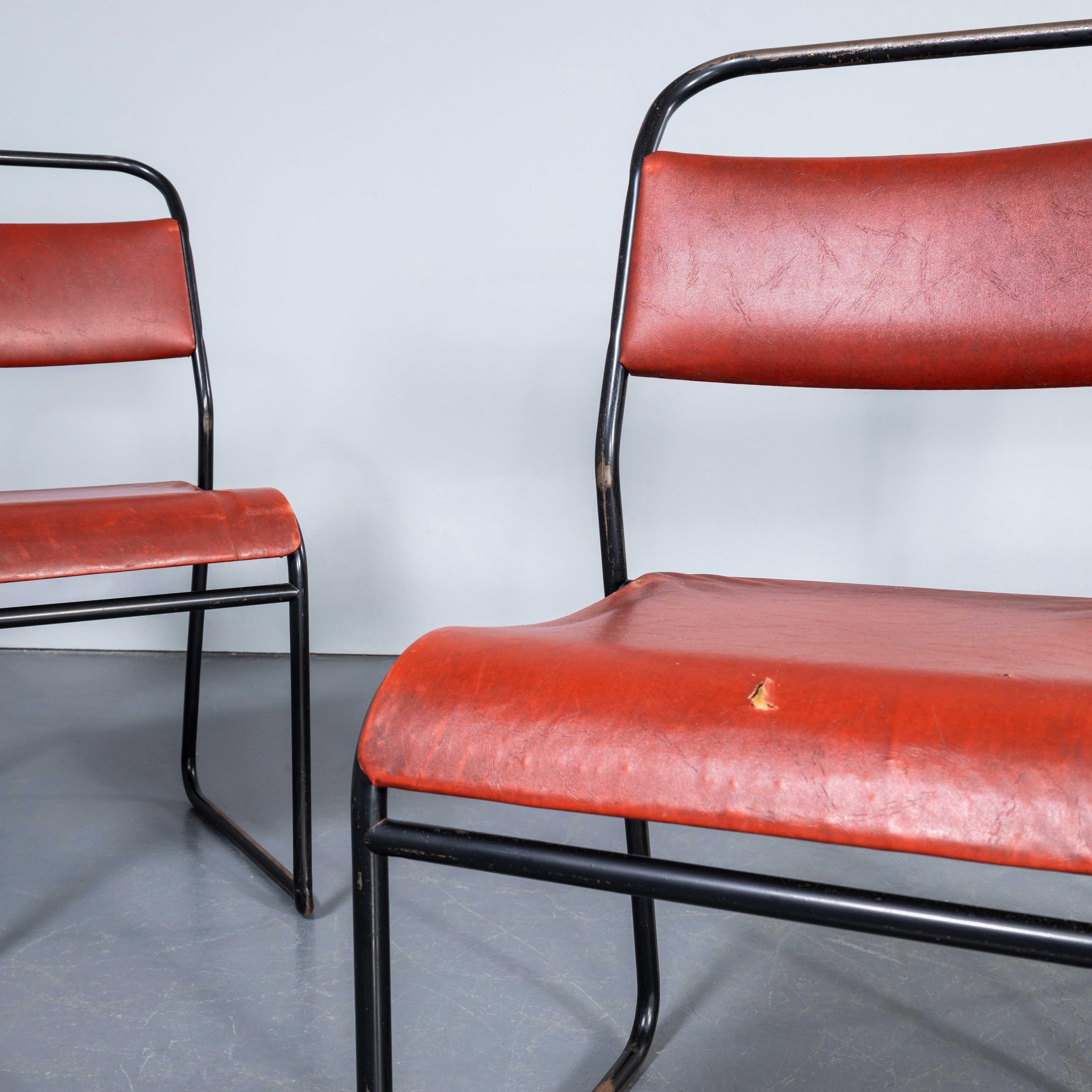 1960's Pel Tubular Metal Upholstered Dining Chairs - Large Qty Available 1