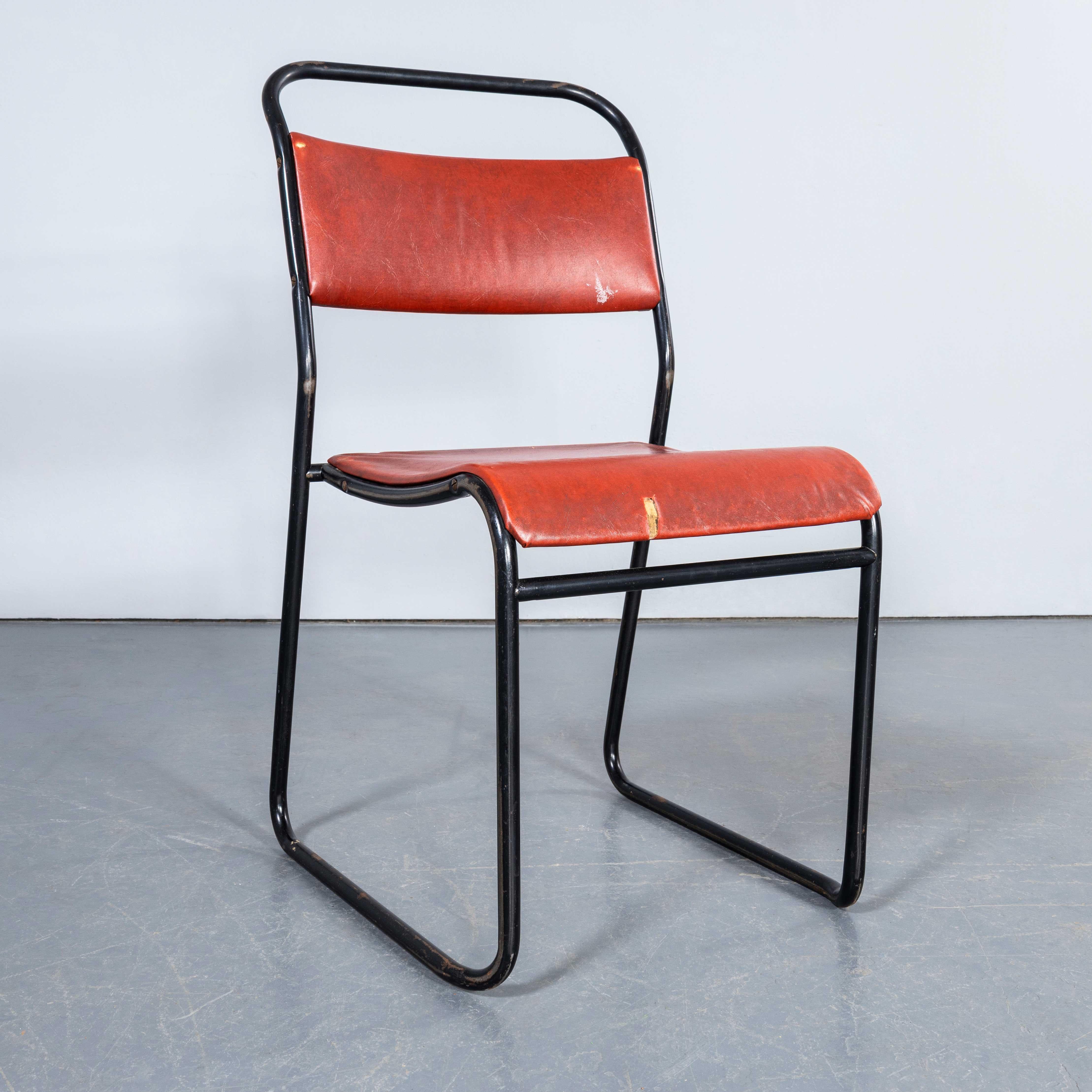 1960's Pel Tubular Metal Upholstered Dining Chairs - Large Qty Available 3